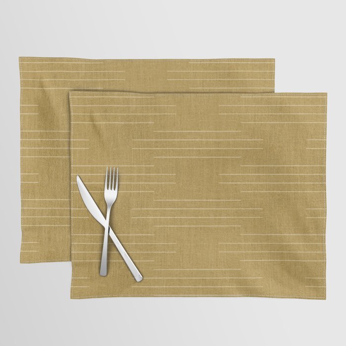 Minimalist, Boho, Line Art in Yellow Placemat Gallery Image 1