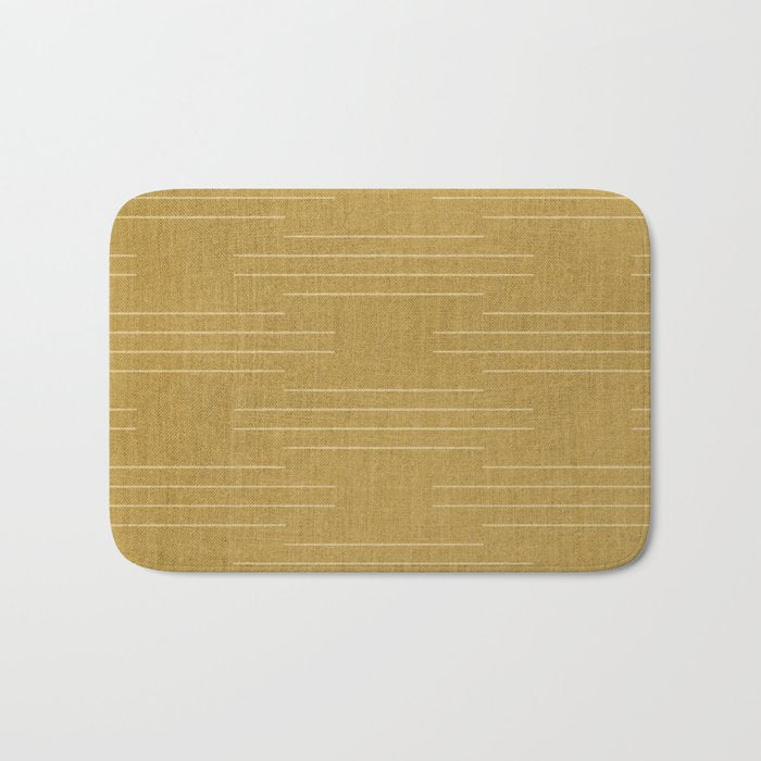 Minimalist, Boho, Line Art in Yellow Bath Mat Gallery Image 1