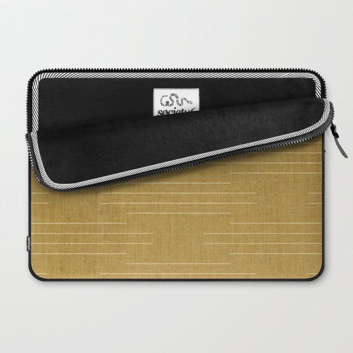 Minimalist, Boho, Line Art in Yellow Laptop Sleeve Gallery Image 2