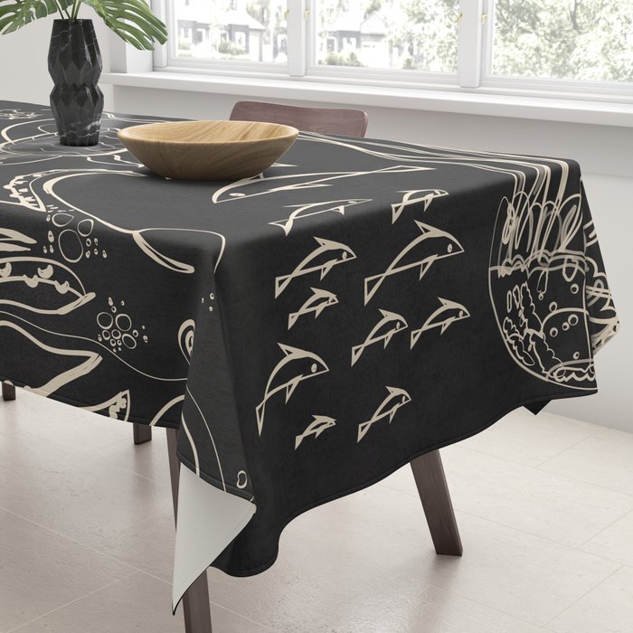 Minimal Sea Life 1 Tablecloth Gallery Image 3