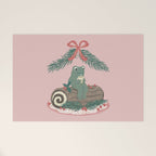 Frog on a Log with a Nog Welcome Mat Gallery Image 1