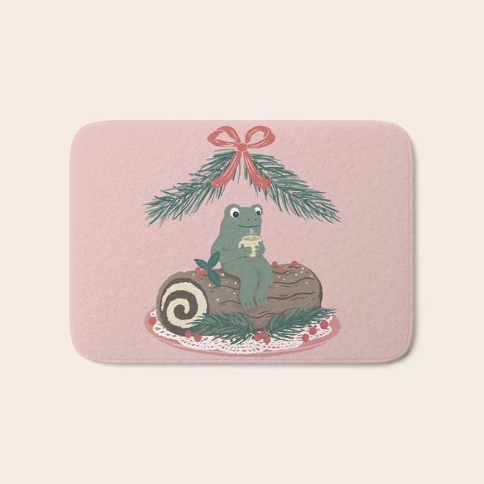 Frog on a Log with a Nog Bath Mat Gallery Image 1