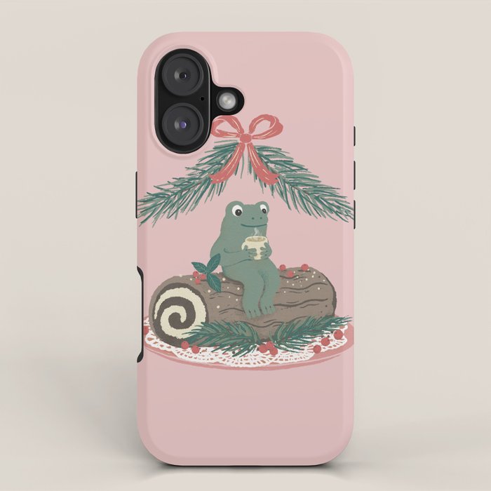Frog on a Log with a Nog iPhone Case Gallery Image 1
