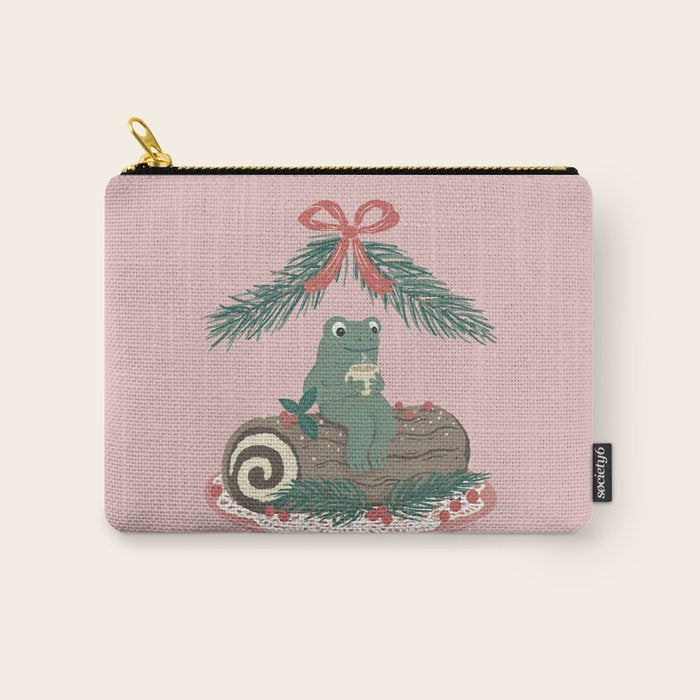Frog on a Log with a Nog Carry All Pouch Gallery Image 1