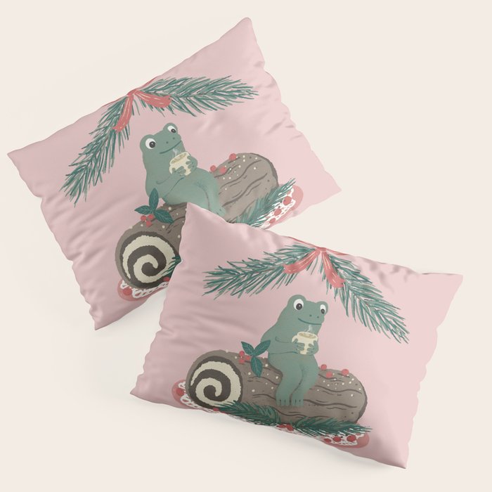 Frog on a Log with a Nog Pillow Sham Gallery Image 1