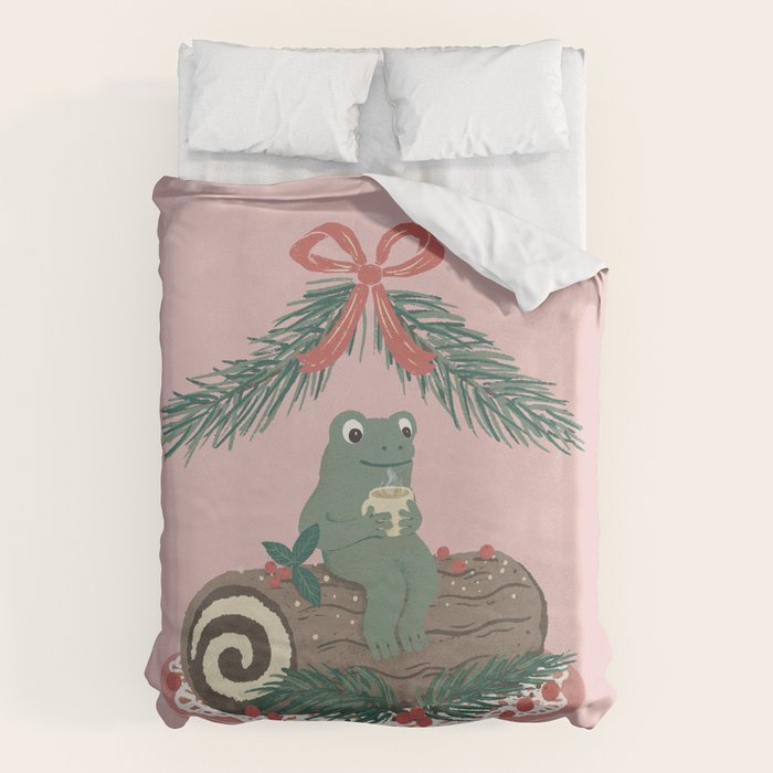 Frog on a Log with a Nog Duvet Cover Gallery Image 6