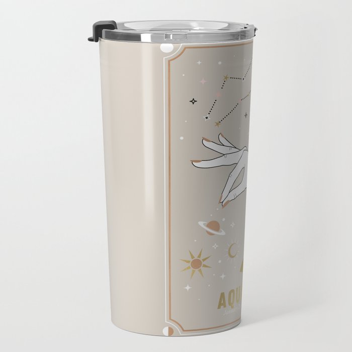 Aquarius Zodiac Sign Travel Mug Gallery Image 3