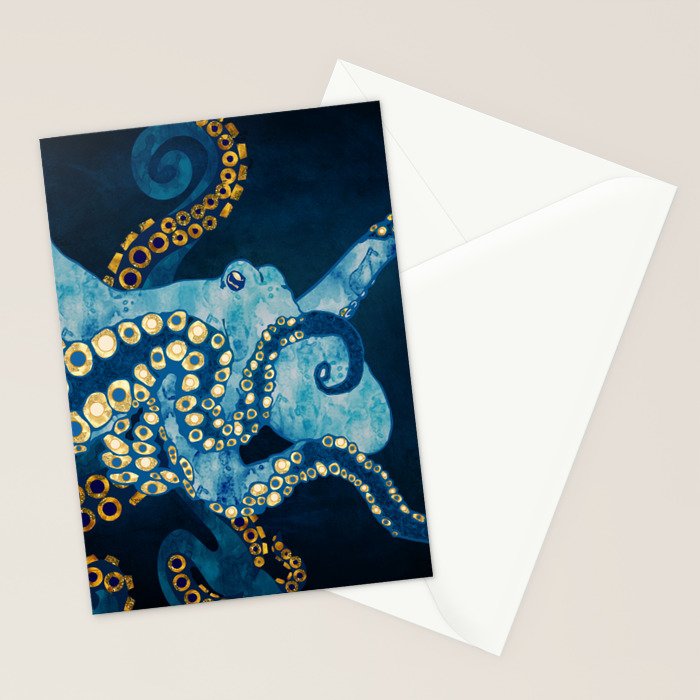 Metallic Octopus VII Stationery Card Gallery Image 2