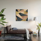 Geometric Art, Rose Gold, Pink and Navy Blue Modern  Wood Wall Art Gallery Image 2