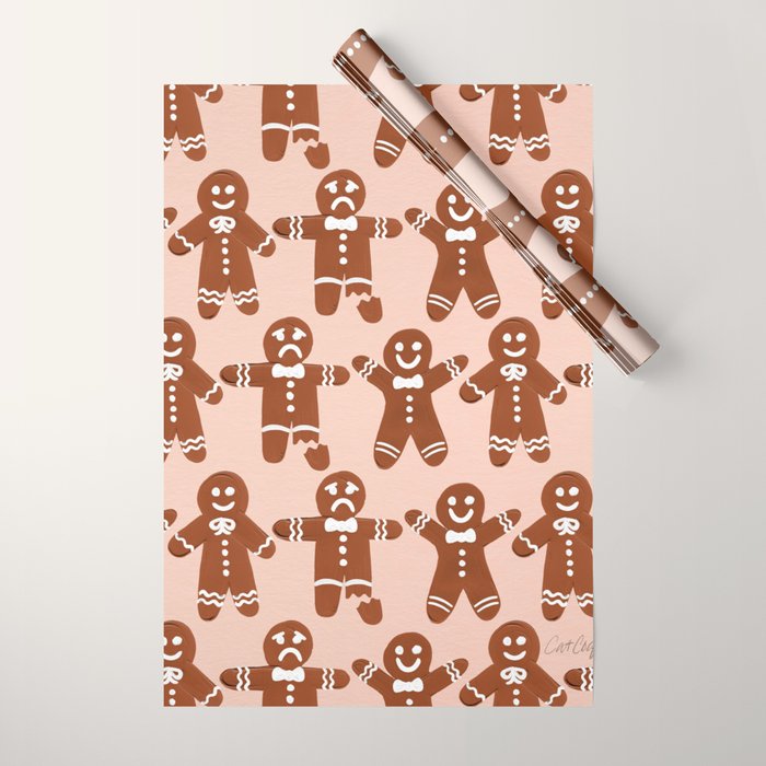 Gingerbread Men - Blush Palette Wrapping Paper Gallery Image 1