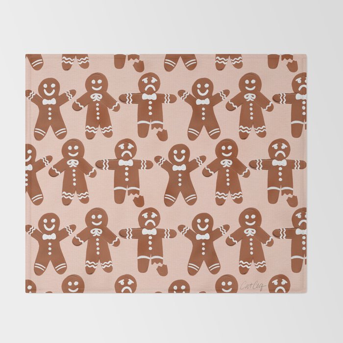 Gingerbread Men - Blush Palette Throw Blanket Gallery Image 2