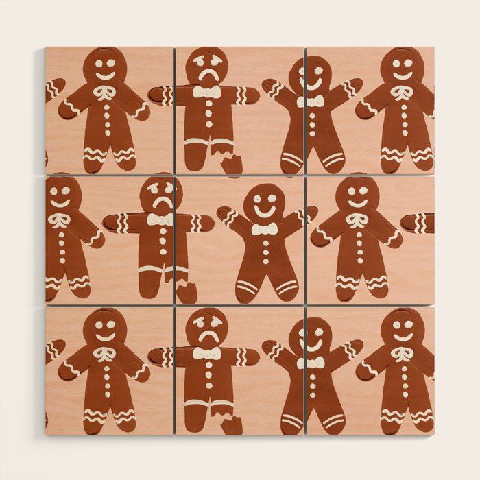 Gingerbread Men - Blush Palette Wood Wall Art Gallery Image 1