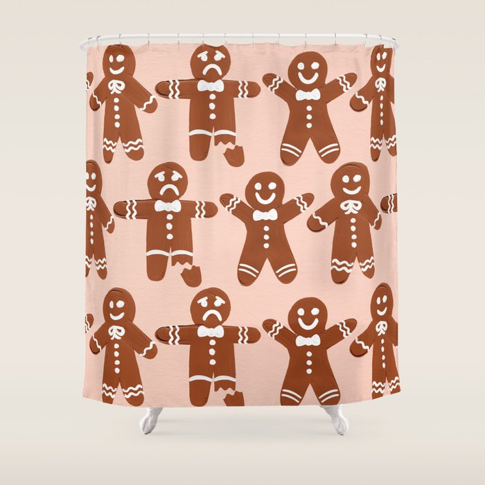 Gingerbread Men - Blush Palette Shower Curtain Gallery Image 1