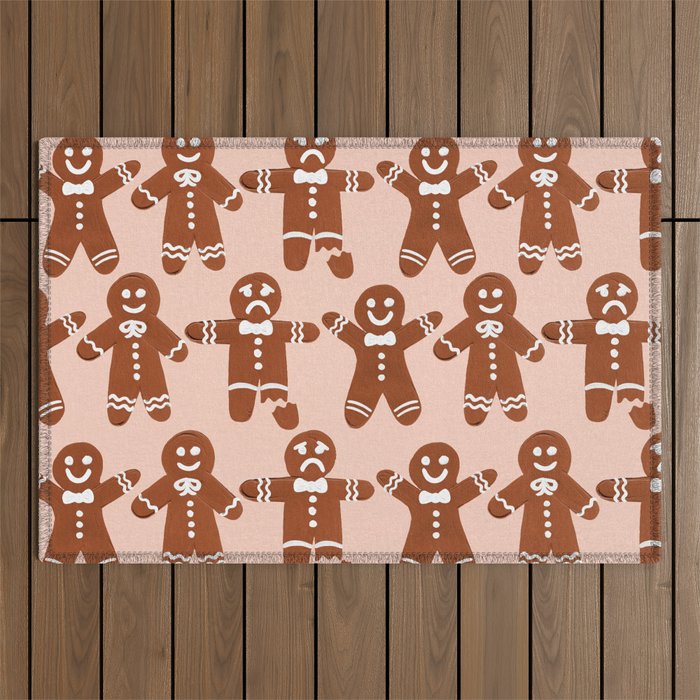 Gingerbread Men - Blush Palette Outdoor Rug Gallery Image 1
