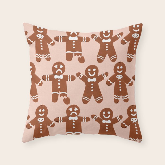 Gingerbread Men - Blush Palette Throw Pillow Gallery Image 6