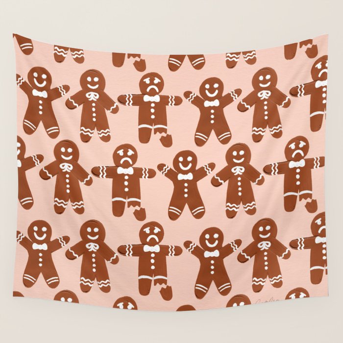 Gingerbread Men - Blush Palette Wall Tapestry Gallery Image 4