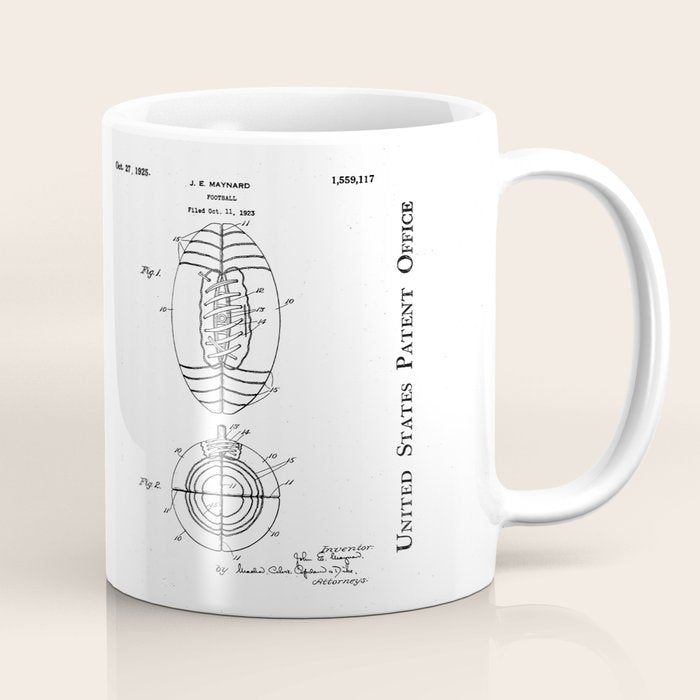 American Football Patent - Football Art - Black Chalkboard Coffee Mug Gallery Image 1