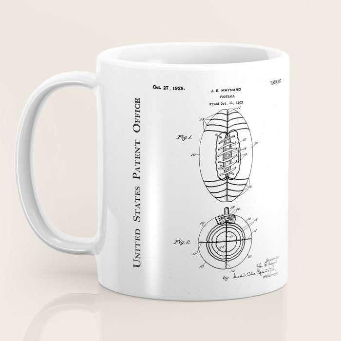 American Football Patent - Football Art - Black Chalkboard Coffee Mug Gallery Image 3
