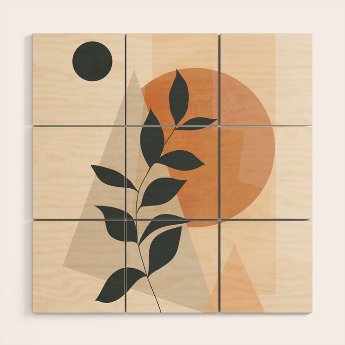 Abstract Art /Minimal Plant 16 Wood Wall Art Gallery Image 1