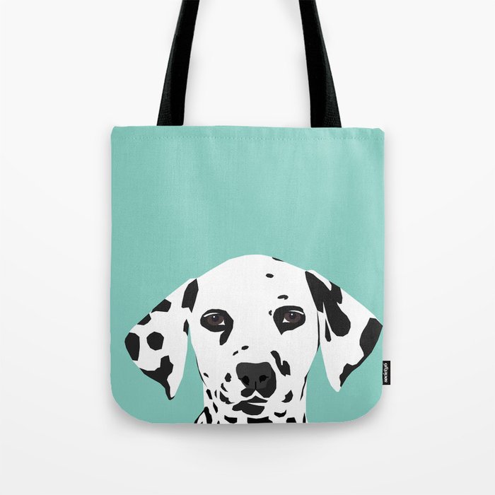 Dalmatian cute puppy dog black and white mint pastel gender neutral pet owner gifts love animals Tote Bag Gallery Image 1