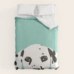 Dalmatian cute puppy dog black and white mint pastel gender neutral pet owner gifts love animals Duvet Cover Gallery Image 6
