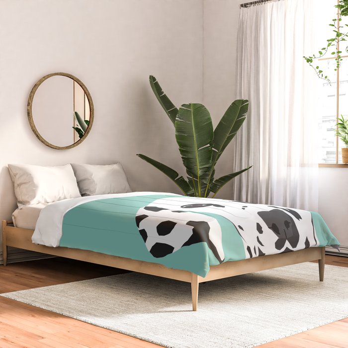Dalmatian cute puppy dog black and white mint pastel gender neutral pet owner gifts love animals Comforter Gallery Image 2