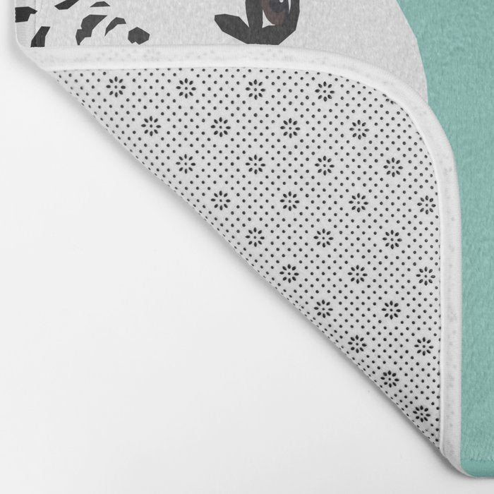Dalmatian cute puppy dog black and white mint pastel gender neutral pet owner gifts love animals Bath Mat Gallery Image 2