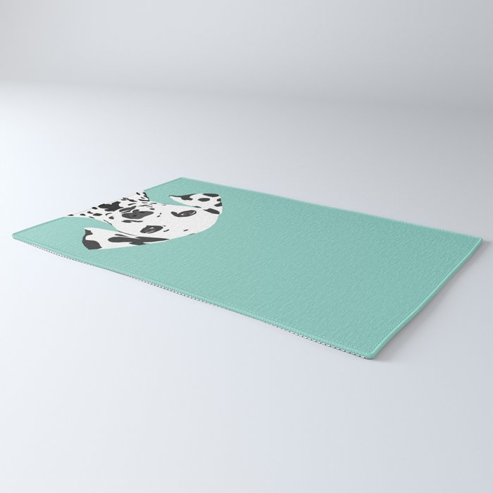 Dalmatian cute puppy dog black and white mint pastel gender neutral pet owner gifts love animals Rug Gallery Image 3