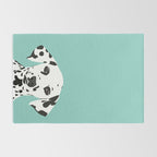 Dalmatian cute puppy dog black and white mint pastel gender neutral pet owner gifts love animals Rug Gallery Image 2