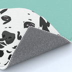 Dalmatian cute puppy dog black and white mint pastel gender neutral pet owner gifts love animals Rug Gallery Image 4