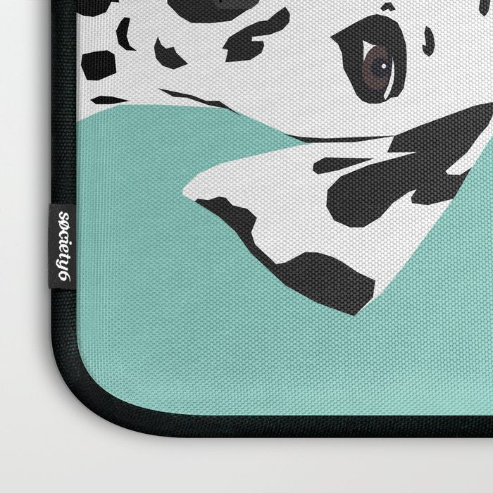 Dalmatian cute puppy dog black and white mint pastel gender neutral pet owner gifts love animals Laptop Sleeve Gallery Image 3