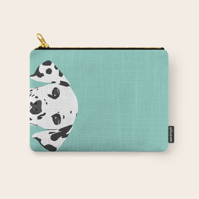 Dalmatian cute puppy dog black and white mint pastel gender neutral pet owner gifts love animals Carry All Pouch Gallery Image 1