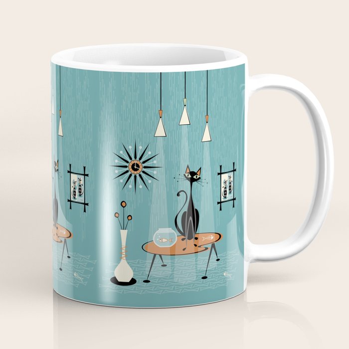 Mid Century Mishchief/ Cat Red Handed I Coffee Mug Gallery Image 1