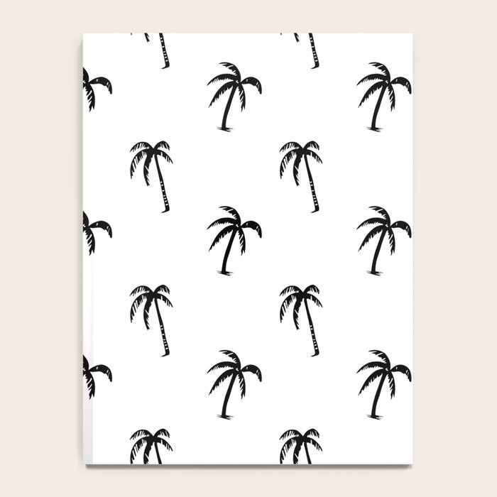 Black and white tropical palm tree pattern Notebook Gallery Image 4