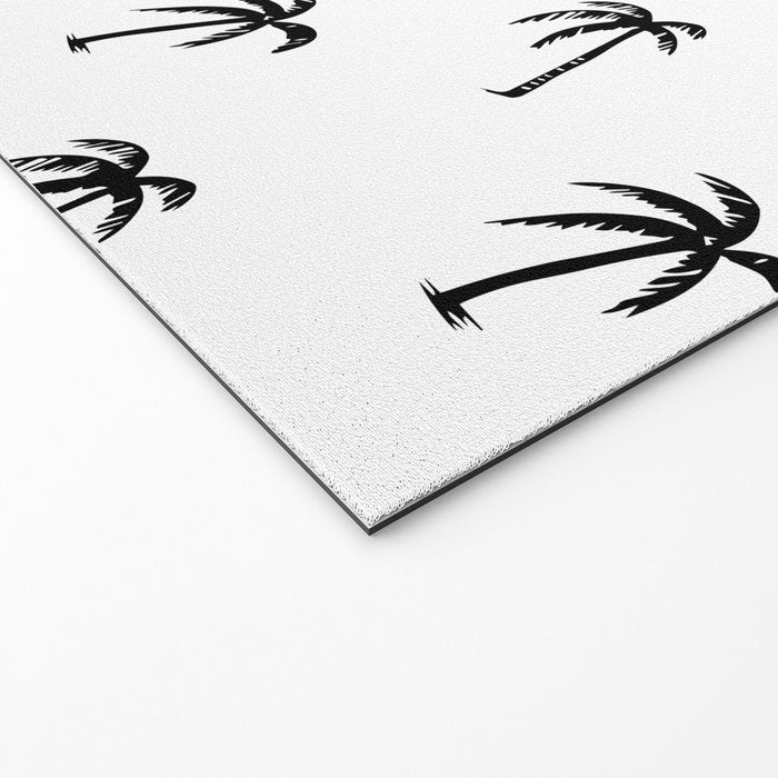 Black and white tropical palm tree pattern Welcome Mat Gallery Image 2