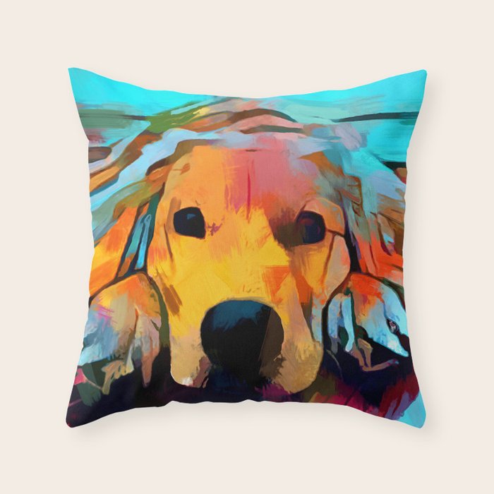 Golden Retriever 4 Throw Pillow Gallery Image 1