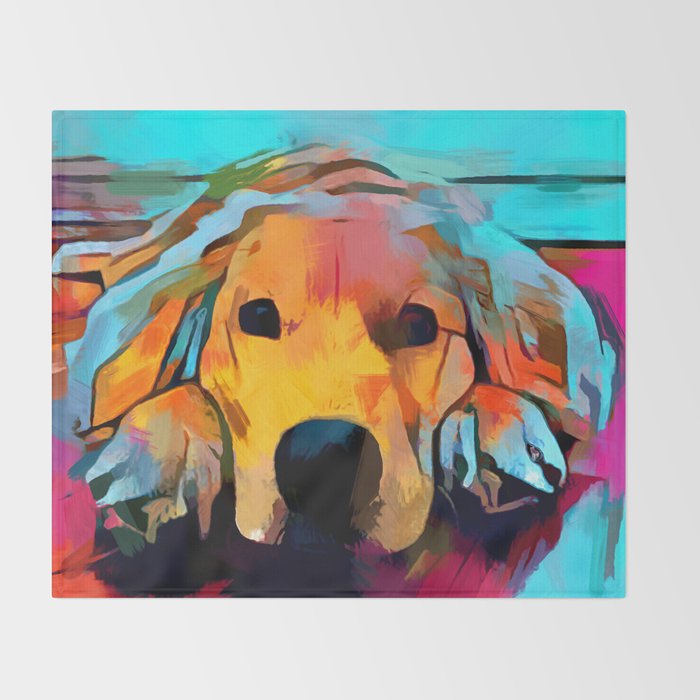 Golden Retriever 4 Throw Blanket Gallery Image 2