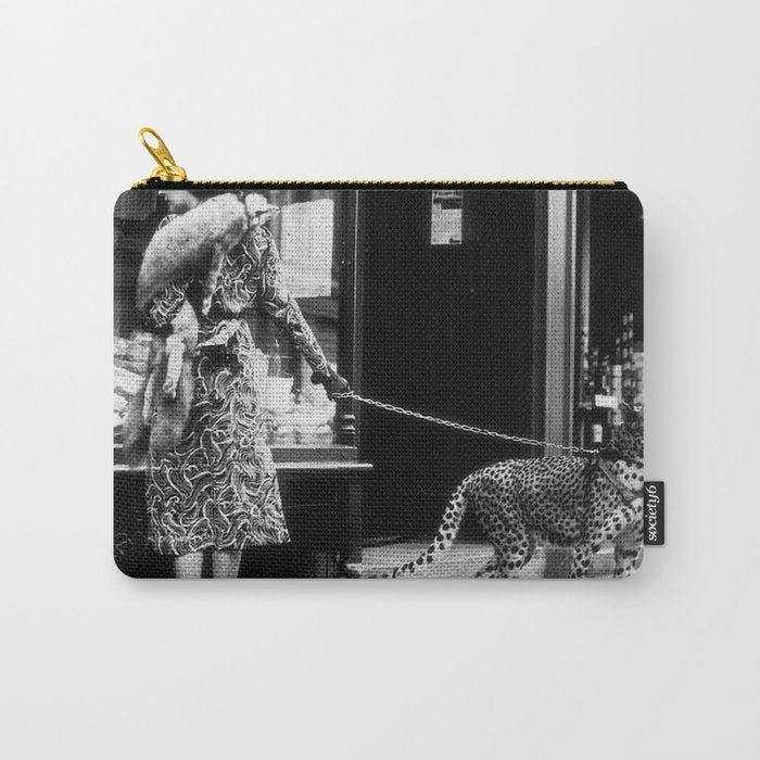 Woman Walking Pet Cheetah in London, 1939 Carry All Pouch Gallery Image 1