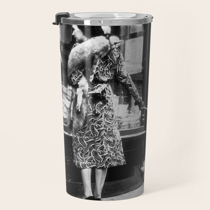 Woman Walking Pet Cheetah in London, 1939 Travel Mug Gallery Image 3