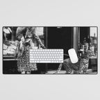 Woman Walking Pet Cheetah in London, 1939 Desk Mat Gallery Image 1
