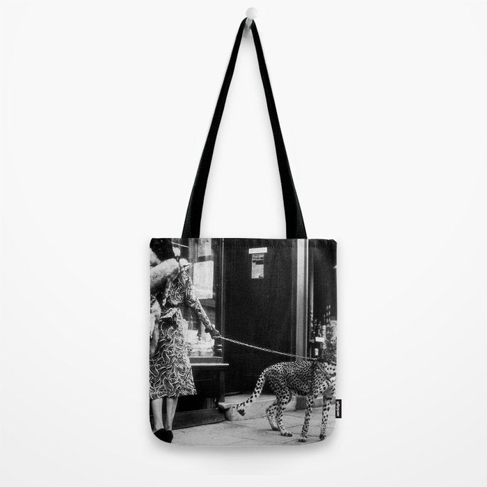Woman Walking Pet Cheetah in London, 1939 Tote Bag Gallery Image 2