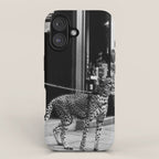 Woman Walking Pet Cheetah in London, 1939 iPhone Case Gallery Image 1