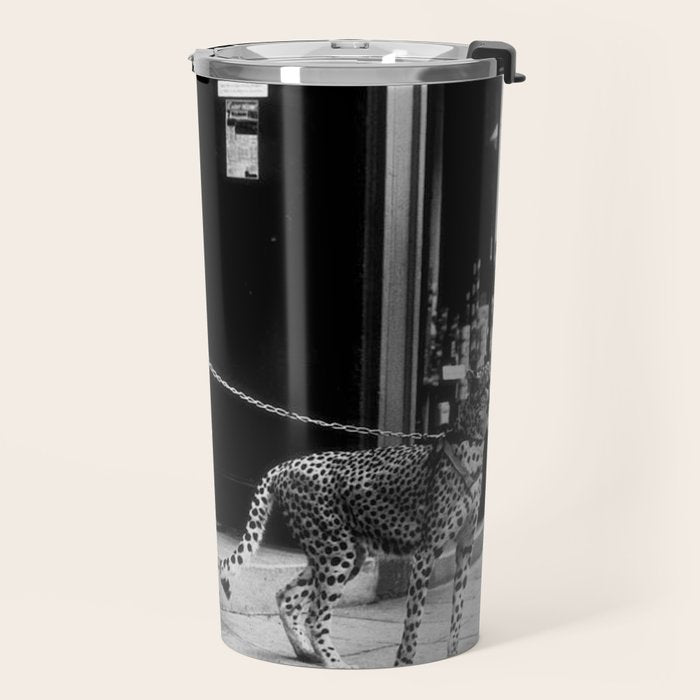 Woman Walking Pet Cheetah in London, 1939 Travel Mug Gallery Image 2