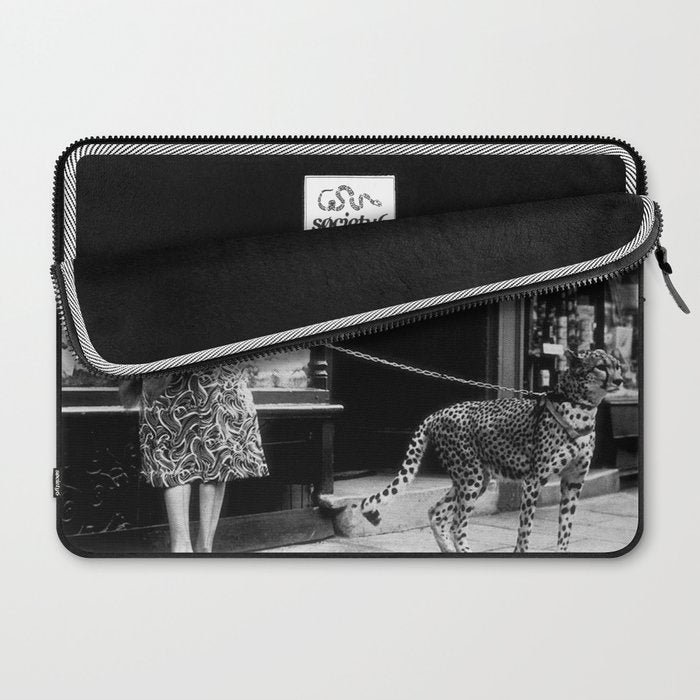 Woman Walking Pet Cheetah in London, 1939 Laptop Sleeve Gallery Image 2