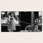 Woman Walking Pet Cheetah in London, 1939 Desk Mat Gallery Image 3