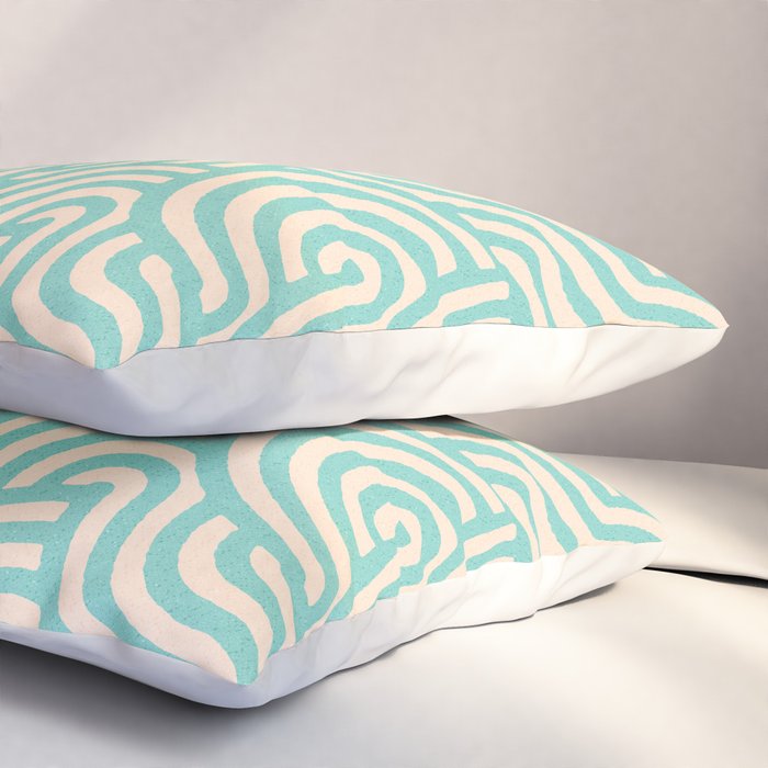SWIRL Mint and Oat Pillow Sham Gallery Image 3
