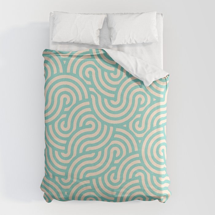 SWIRL Mint and Oat Duvet Cover Gallery Image 6