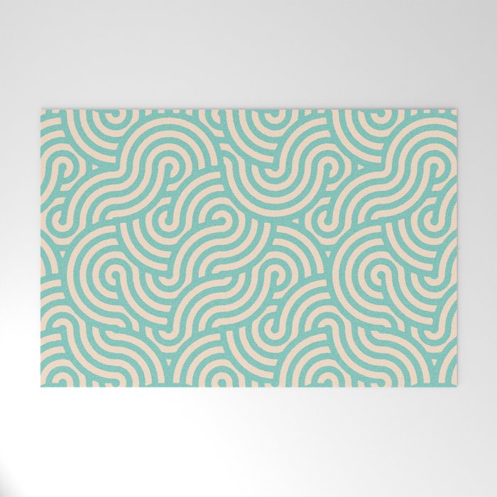 SWIRL Mint and Oat Welcome Mat Gallery Image 1