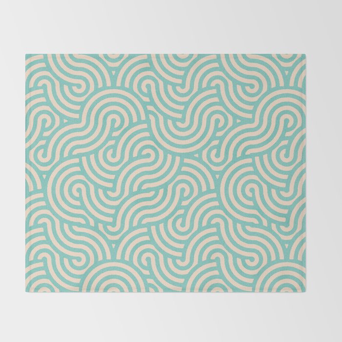 SWIRL Mint and Oat Throw Blanket Gallery Image 2