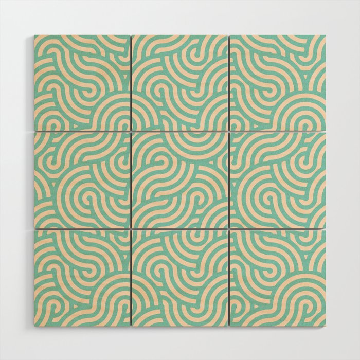 SWIRL Mint and Oat Wood Wall Art Gallery Image 1